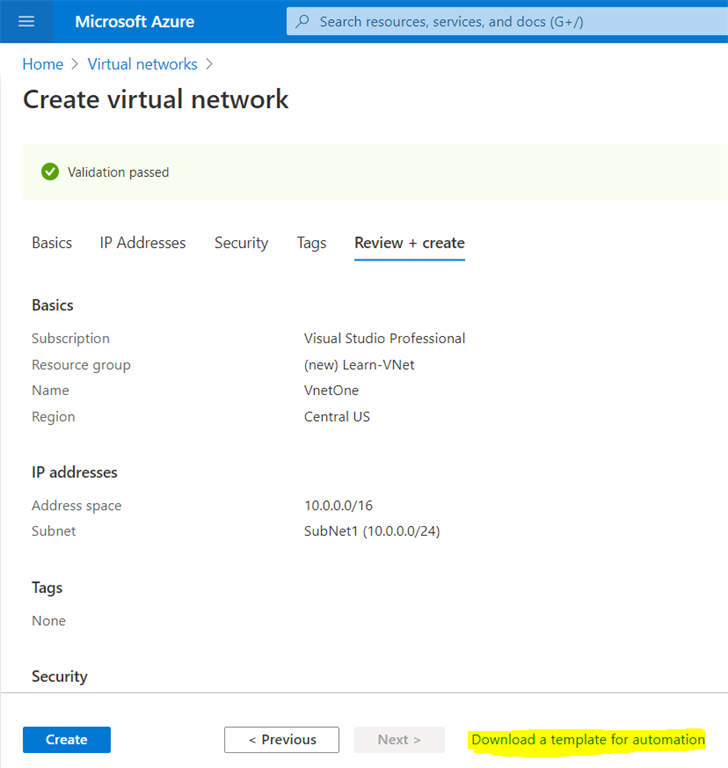 Create Virtual Network-08